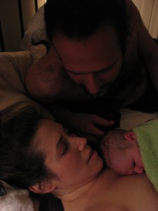 Shay, Mom and Dad just moments after the birth